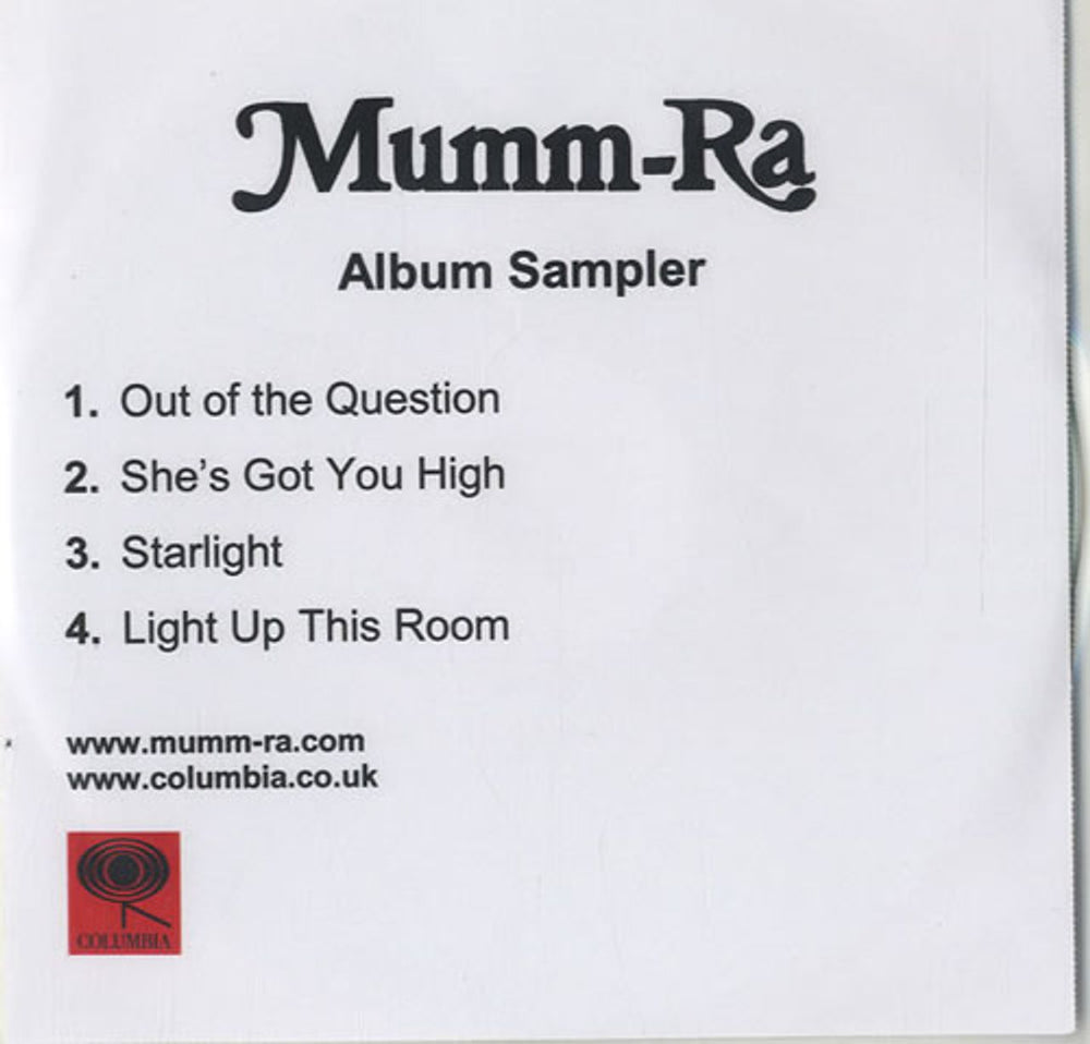 Mumm-Ra Album Sampler UK Promo CD-R acetate CD-R ACETATE