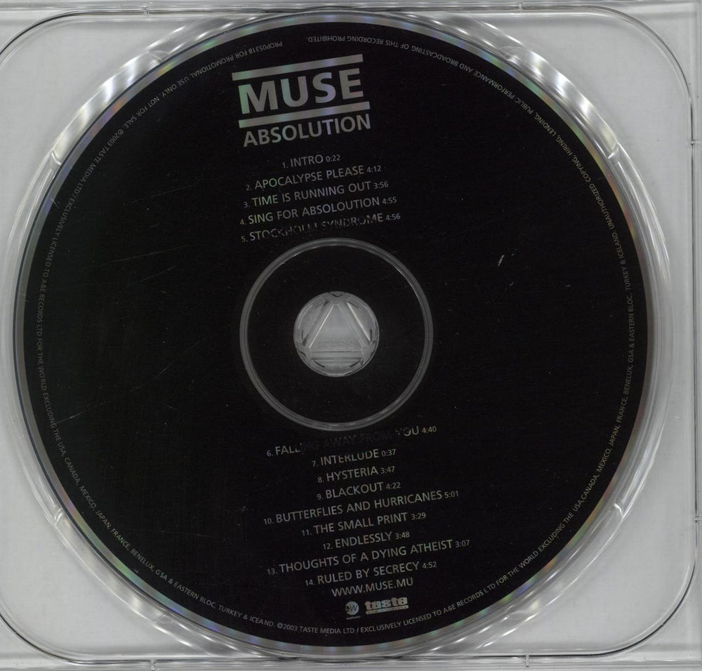 Muse Absolution - EX UK Promo CD album (CDLP)