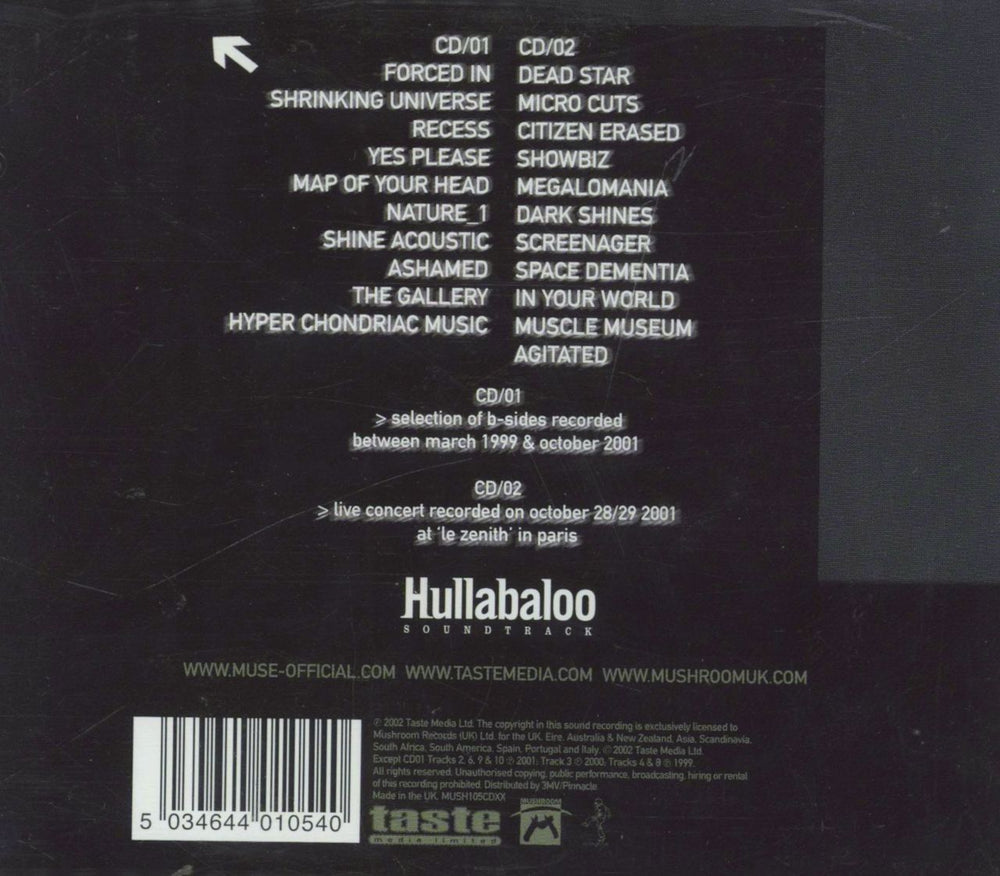 Muse Hullabaloo Soundtrack UK 2 CD album set (Double CD) 5034644010540