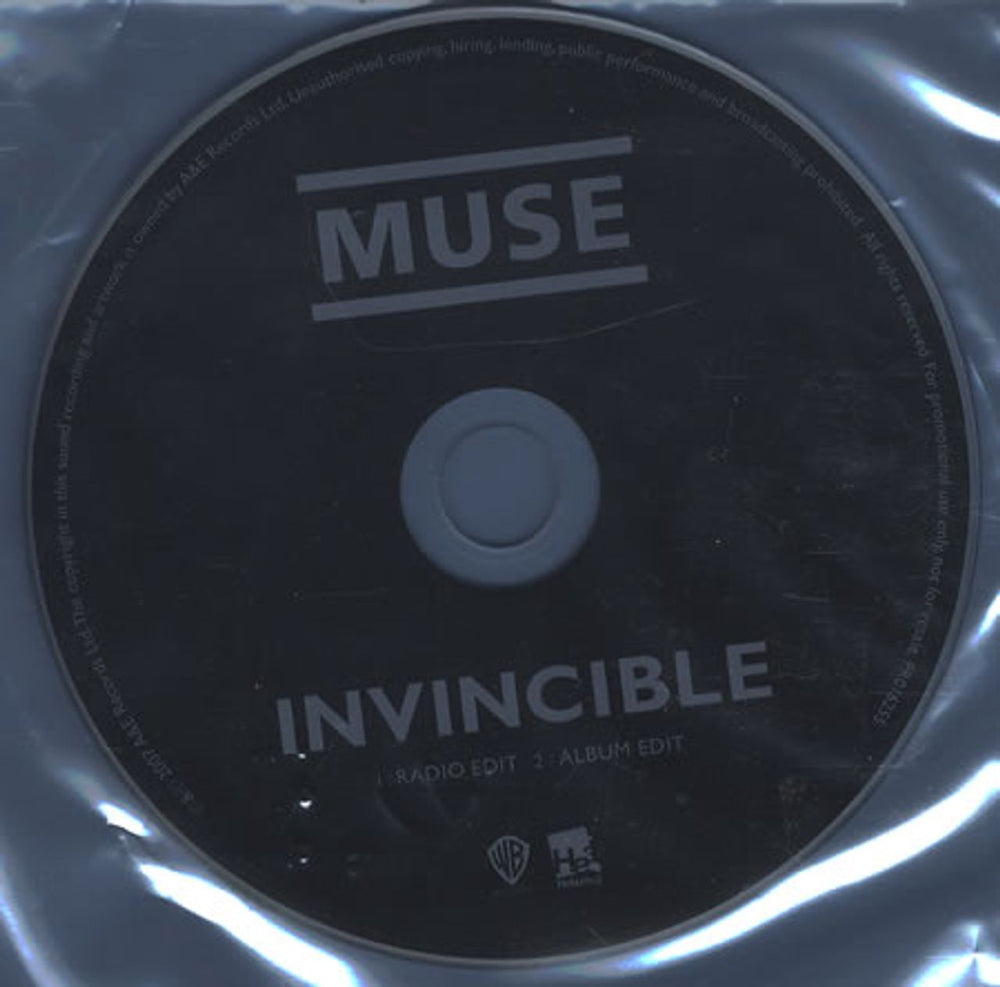 Muse Invincible UK Promo CD single (CD5 / 5") PRO16255