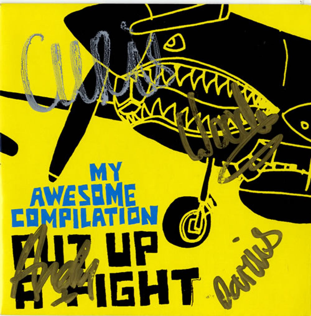 My Awesome Compilation Put Up A Fight + Light Blue Vinyl - Autographed UK 7" vinyl single (7 inch record / 45) SORE041S