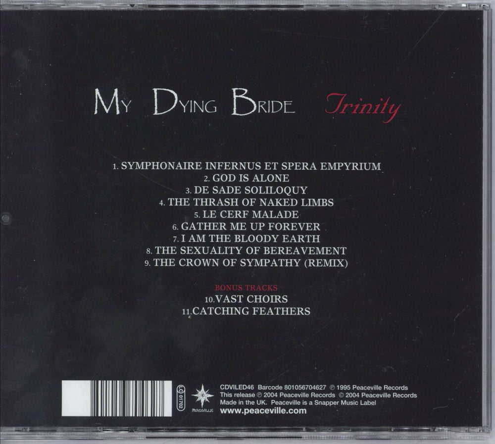 My Dying Bride Trinity: Remastered UK CD album (CDLP) 801056704627