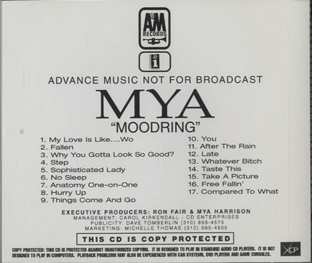 Mya Moodring US Promo CD-R acetate — RareVinyl.com