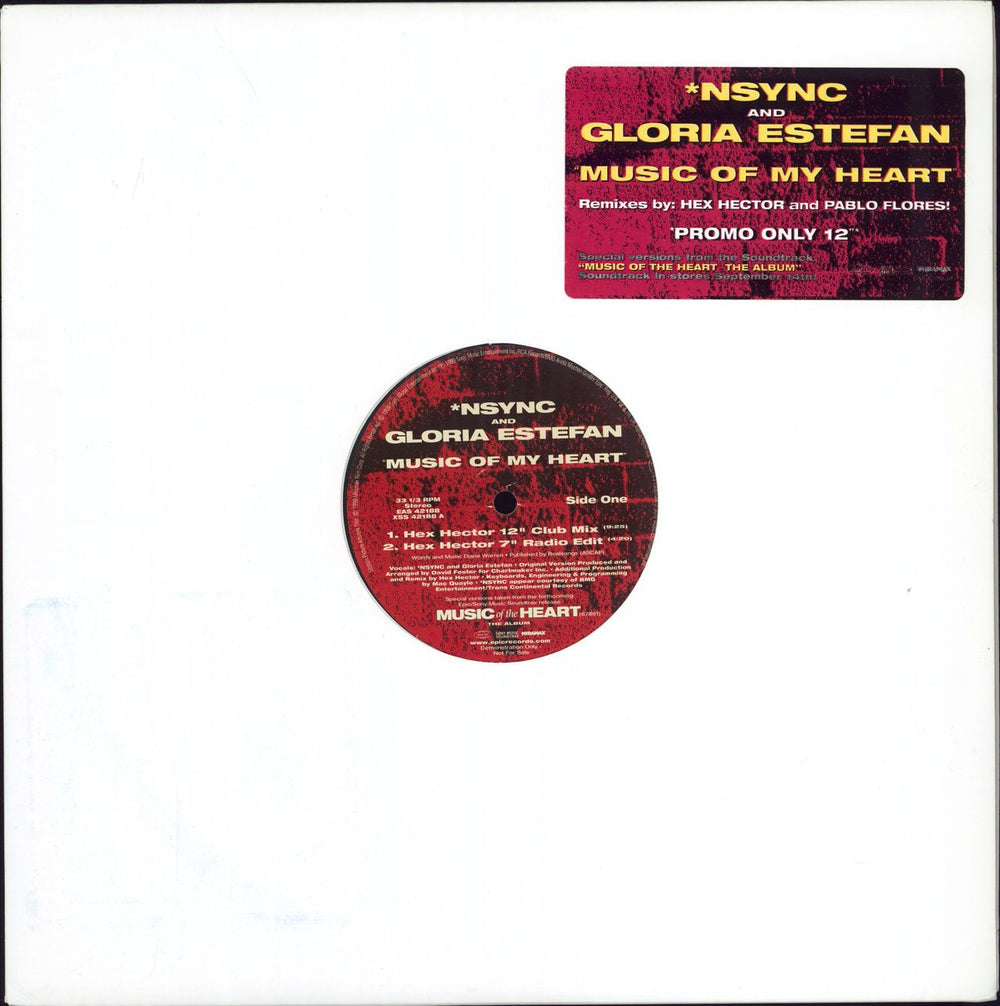 N Sync Music Of My Heart US Promo 12" vinyl single (12 inch record / Maxi-single) EAS42188