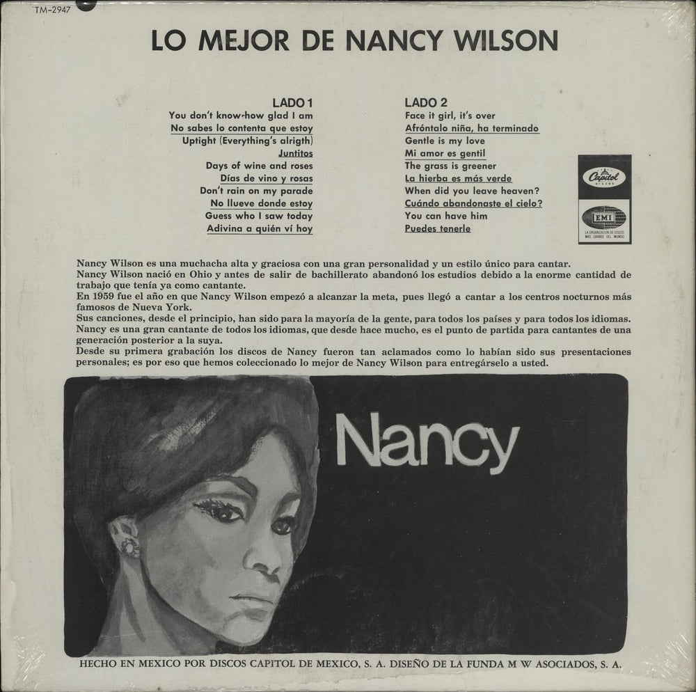 Nancy Wilson (Jazz) Lo Mejor De Nancy Wilson Mexican vinyl LP album (LP record)
