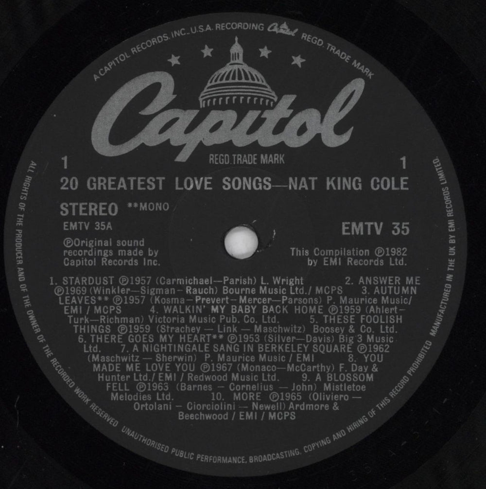 Nat King Cole Greatest Love Songs - 2nd UK vinyl LP album (LP record) NKCLPGR816996