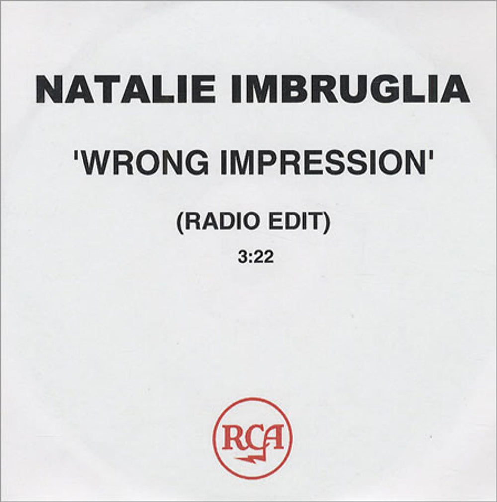 Natalie Imbruglia Wrong Impression UK Promo CD-R acetate CD-R ACETATE