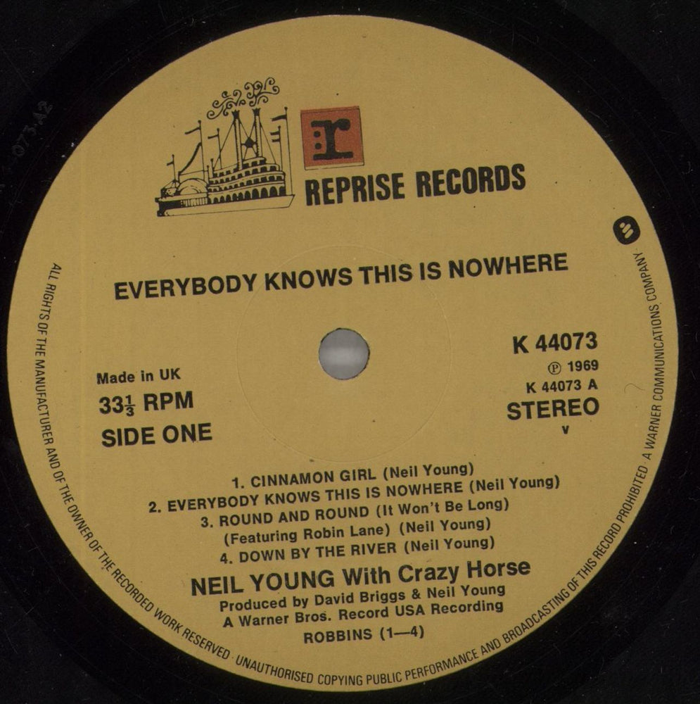 Neil Young Everybody Knows This Is Nowhere - 2nd UK vinyl LP album (LP record) YOULPEV771389