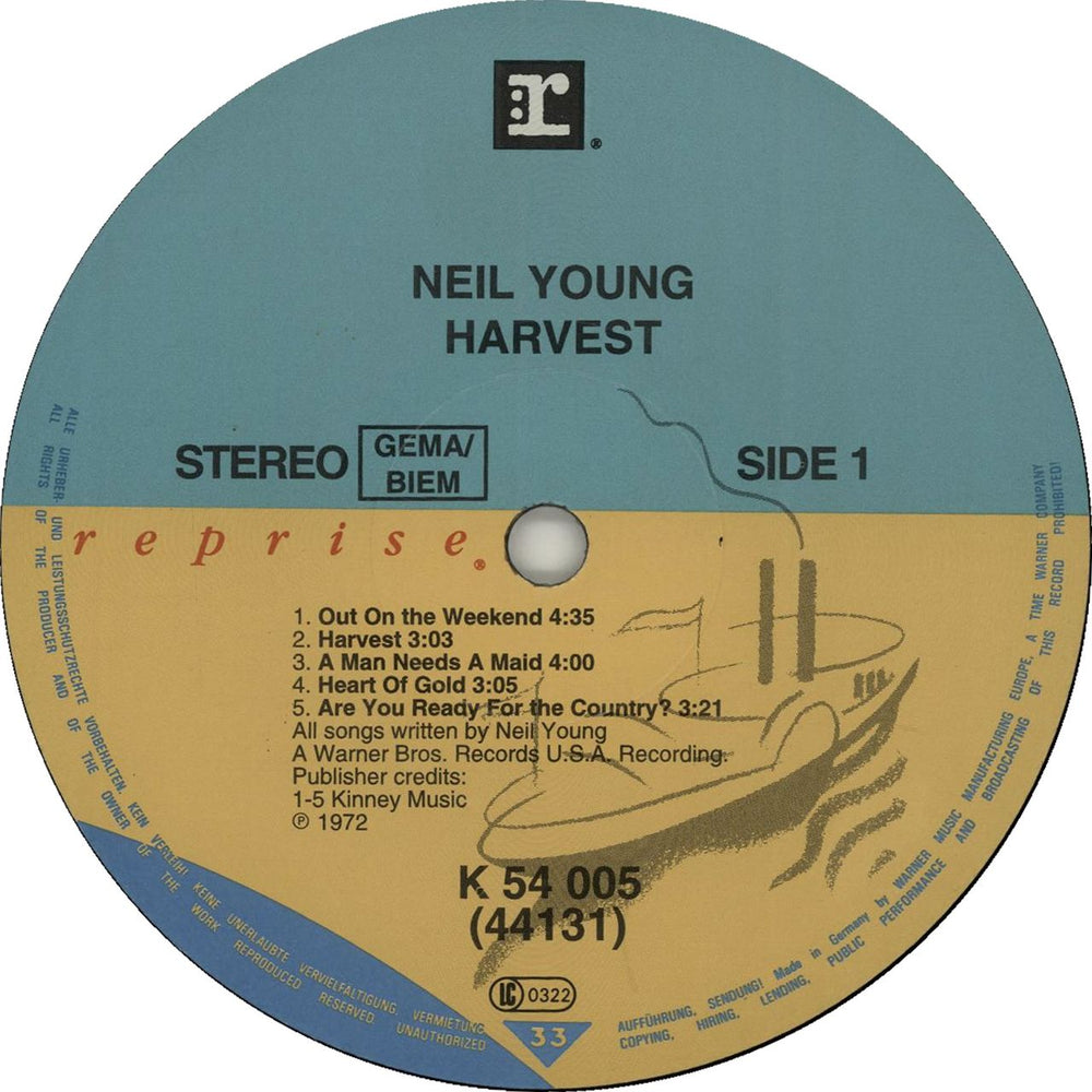 Neil Young Harvest - Triple Colour Label German vinyl LP album (LP record) YOULPHA655490