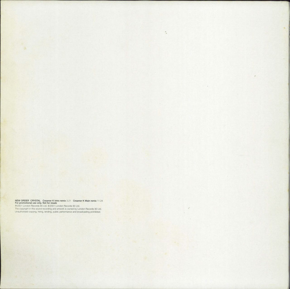 New Order Crystal - 3rd Issue - Green Stripe UK Promo 12" vinyl single (12 inch record / Maxi-single)