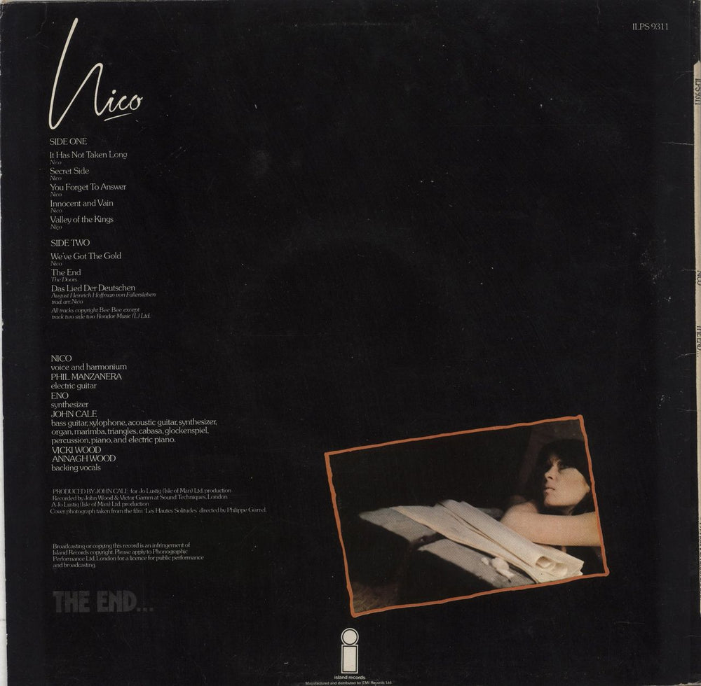 Nico The End... UK vinyl LP album (LP record) N-CLPTH211467