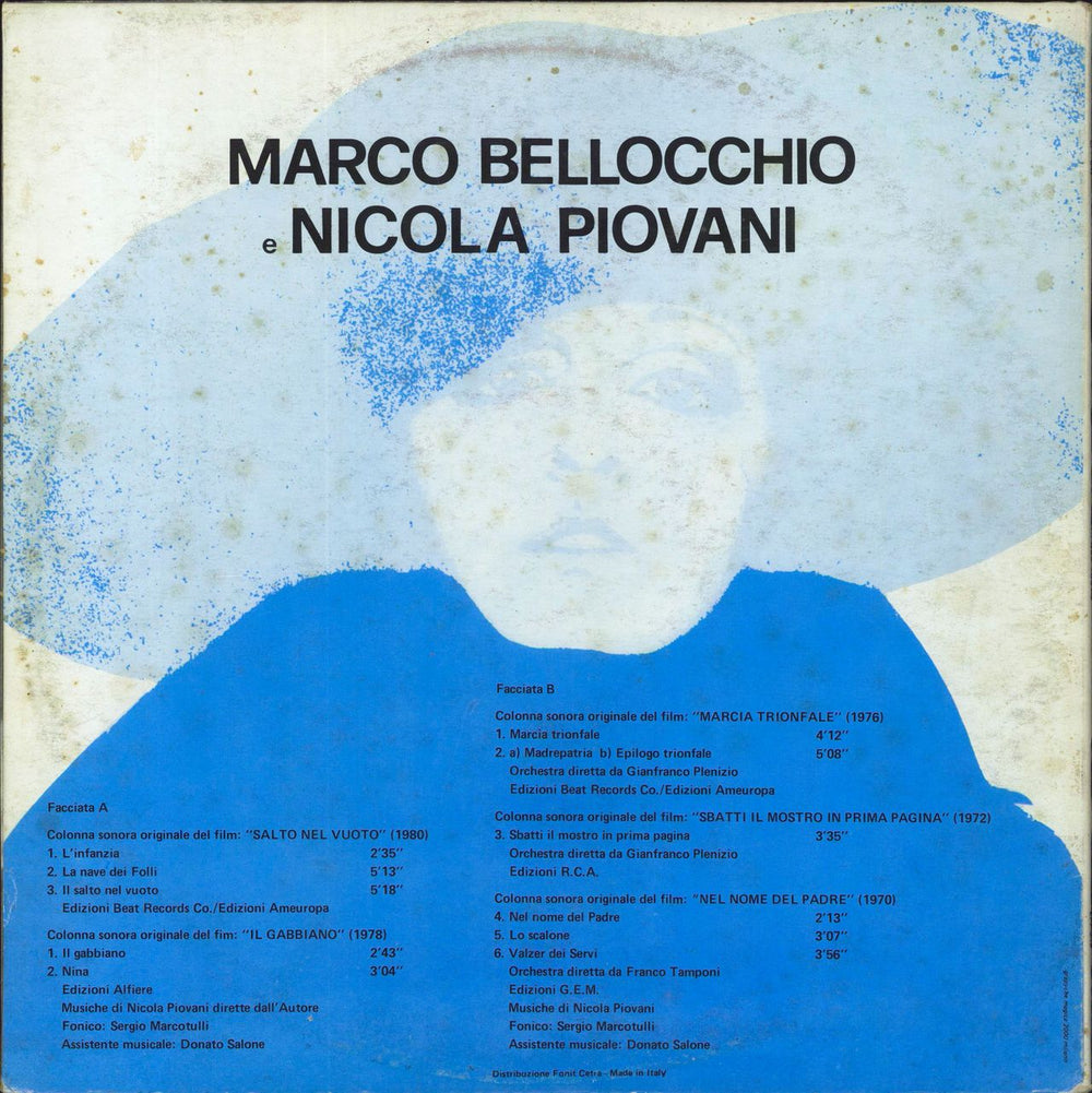 Nicola Piovani Marco Bellocchio E Nicola Piovani Italian vinyl LP album (LP record)