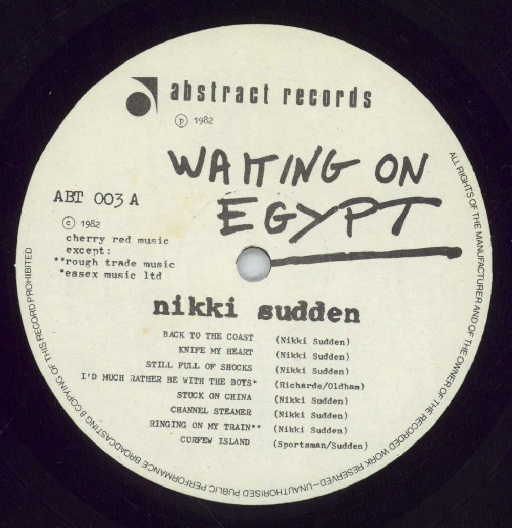 Nikki Sudden Waiting On Egypt UK vinyl LP album (LP record) NSULPWA825674