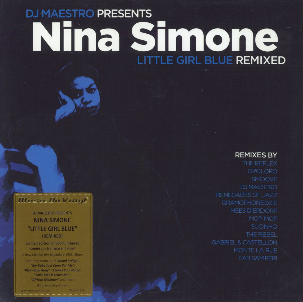 Nina Simone Little Girl Blue (Remixed) - 180gm Clear Vinyl UK 2-LP vinyl record set (Double LP Album) MOVLP1571