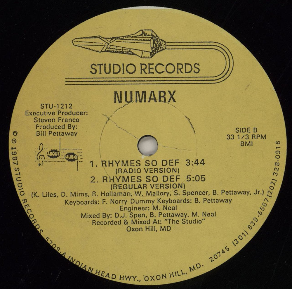 Numarx Rhymes So Def US 12" vinyl single (12 inch record / Maxi-single)