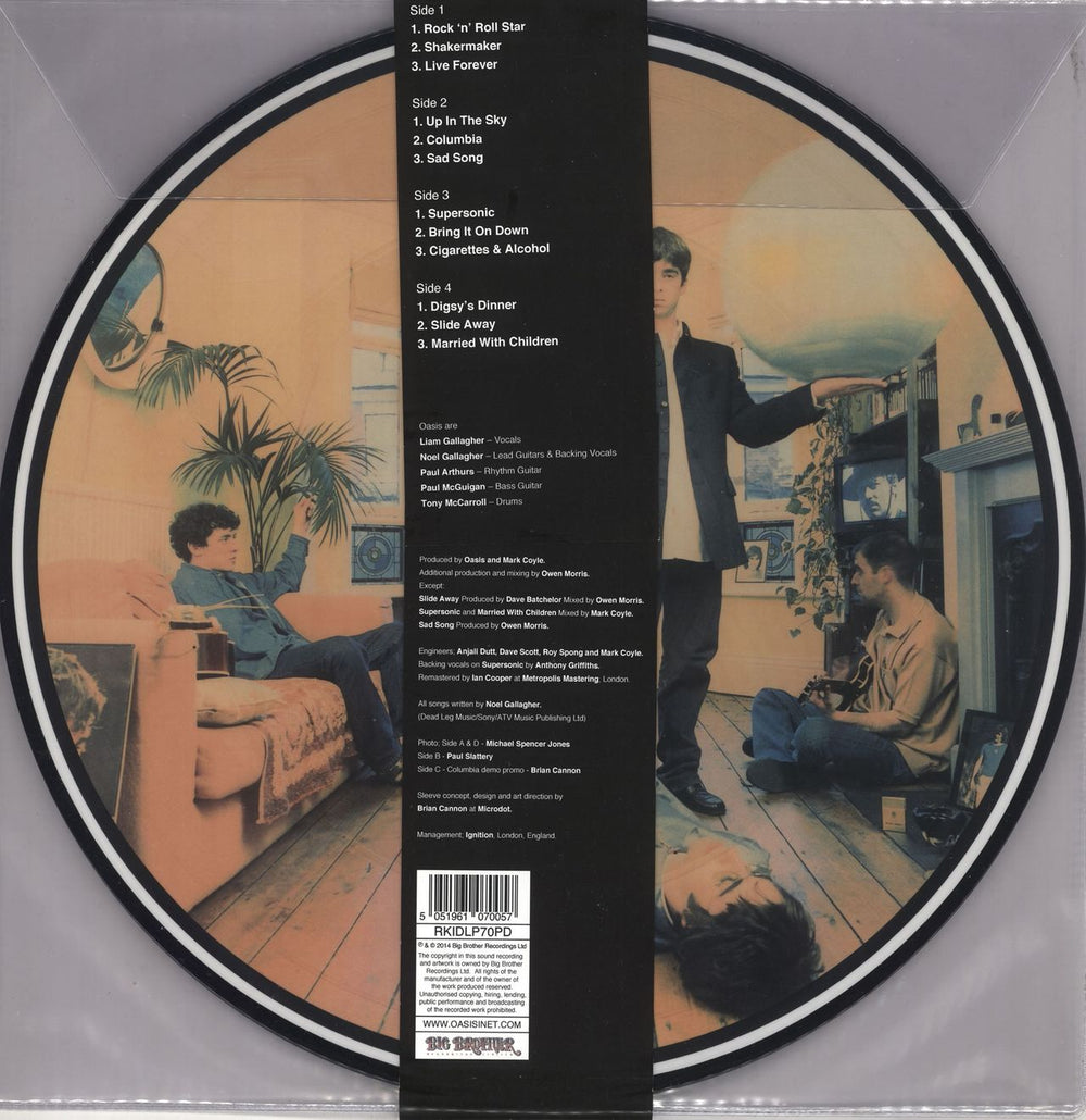 Oasis Definitely Maybe - 25th Anniversary UK picture disc LP (vinyl picture disc album) 5051961070057