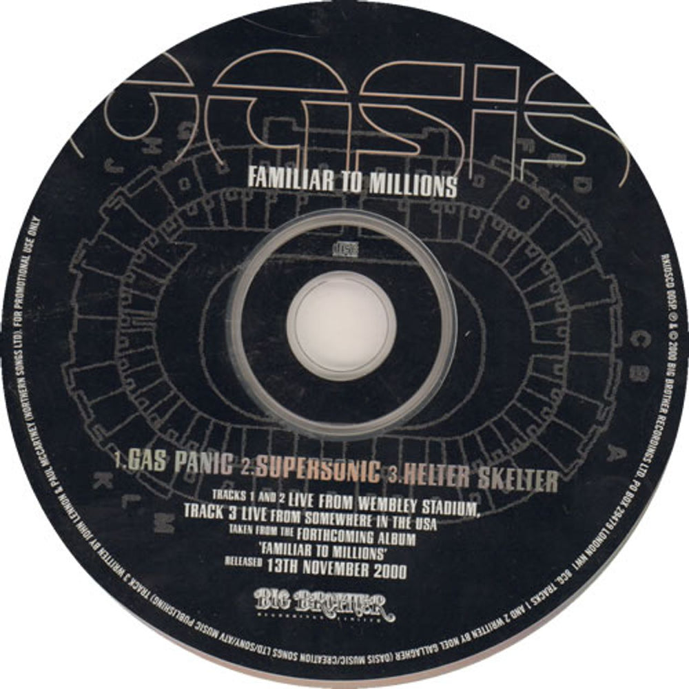 Oasis Familiar To Millions Sampler UK Promo CD single — RareVinyl.com