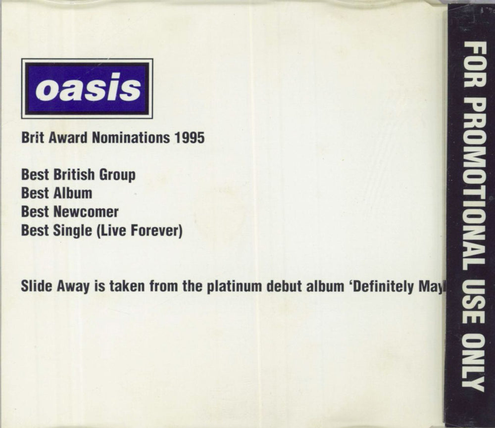 Oasis Slide Away UK Promo CD single (CD5 / 5")