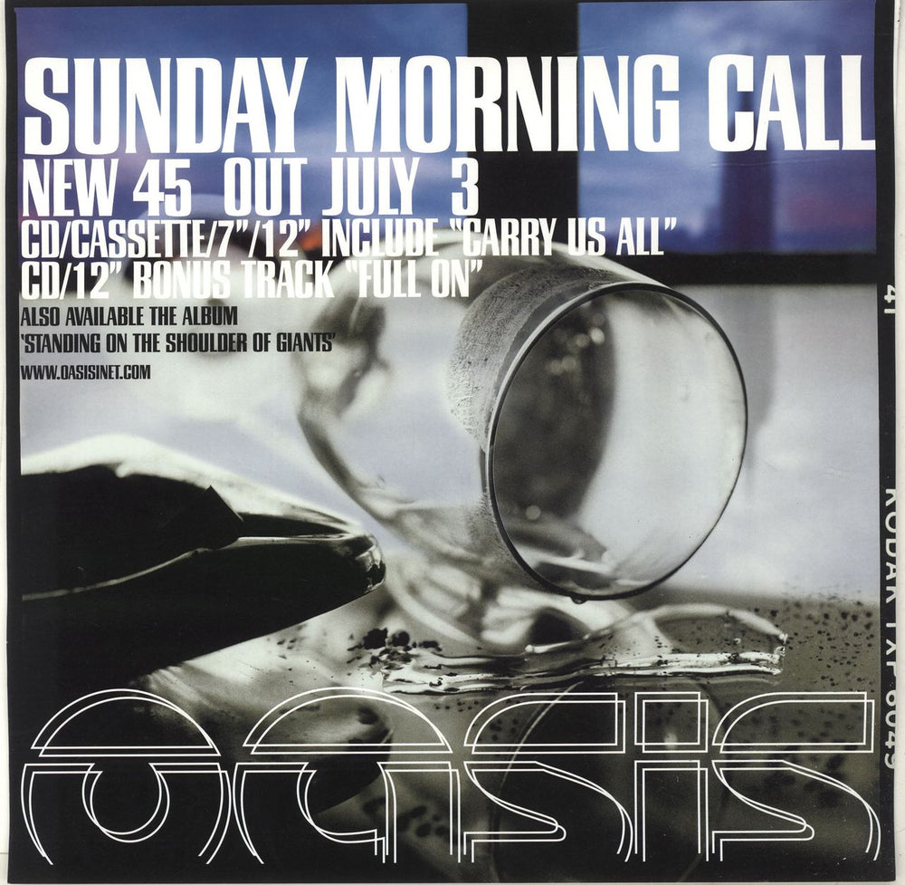 Oasis Sunday Morning Call UK Promo poster 12" X 12"