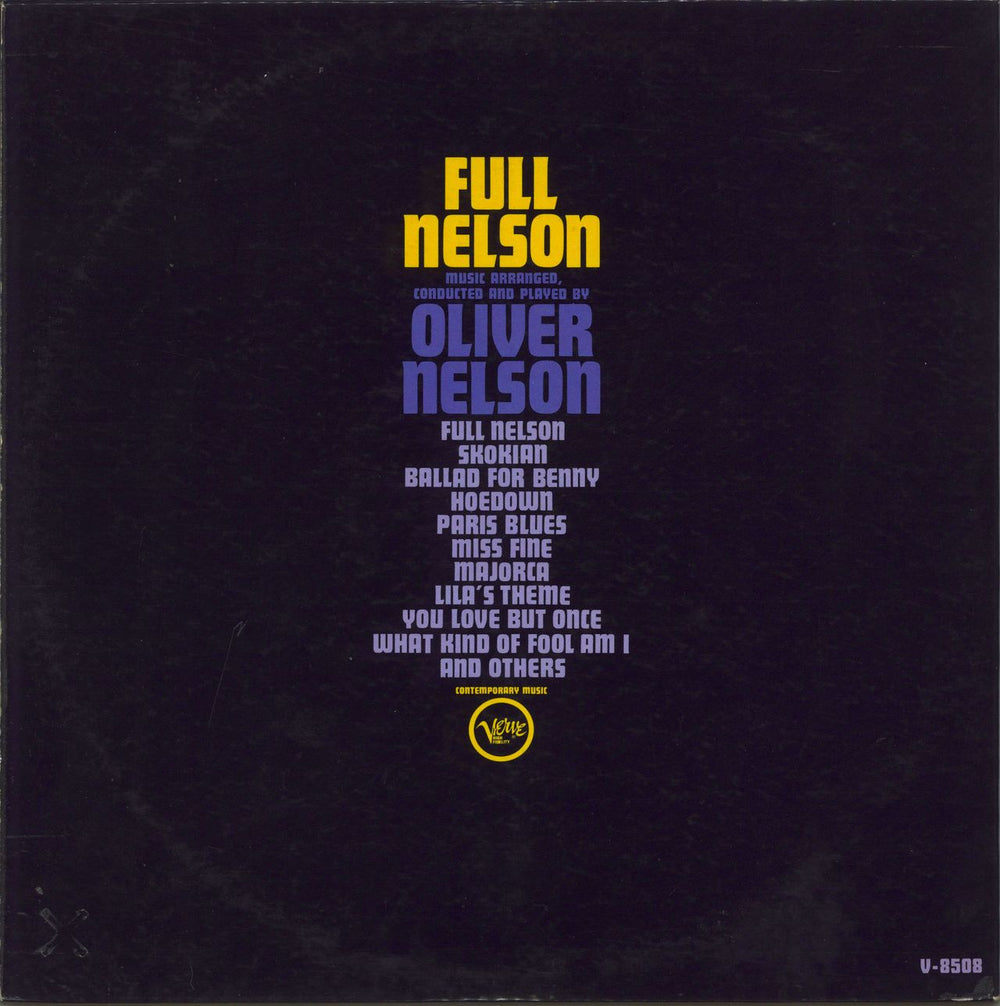 Oliver Nelson Full Nelson US vinyl LP album (LP record)