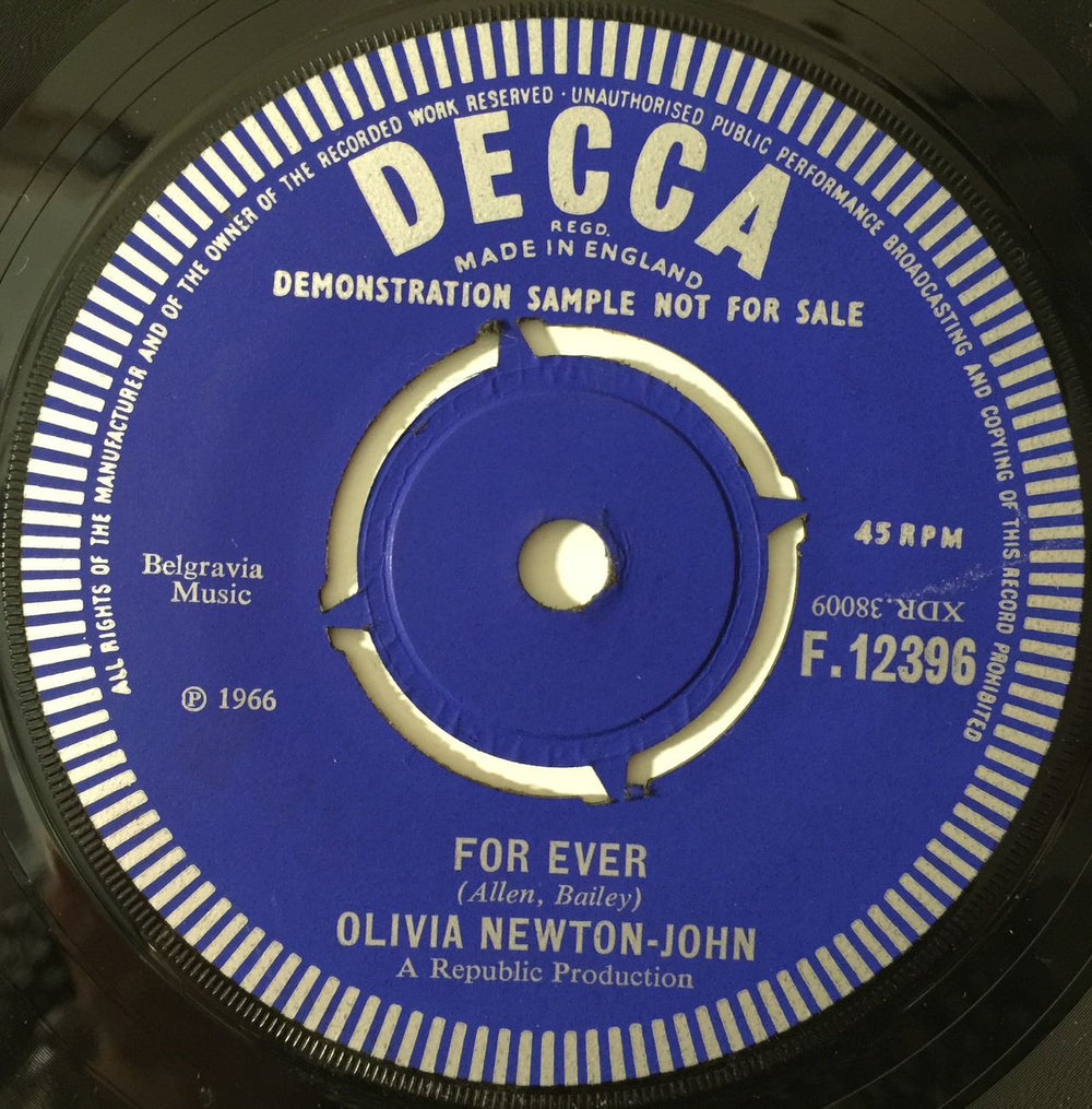 Olivia Newton John Till You Say You'll Be Mine - Demonstration Sample UK Promo 7" vinyl single (7 inch record / 45) ONJ07TI795513