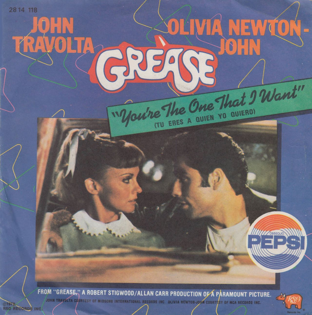 Olivia Newton John Tu Eres A Quien Yo Quiero - You're The One That I Want Spanish Promo 7" vinyl single (7 inch record / 45) 2814118