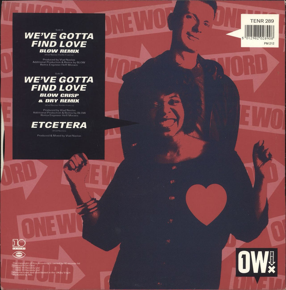 One Word We've Gotta Find Love UK 12" vinyl single (12 inch record / Maxi-single) 5012982028908