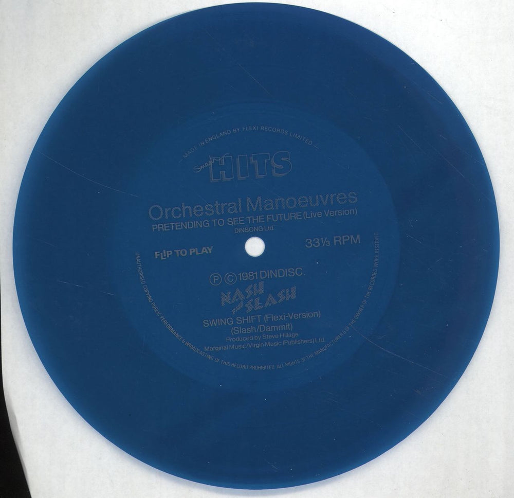 Orchestral Manoeuvres In The Dark Pretending To See The Future - Blue Flexi UK Promo 7" vinyl single (7 inch record / 45) FLEXI