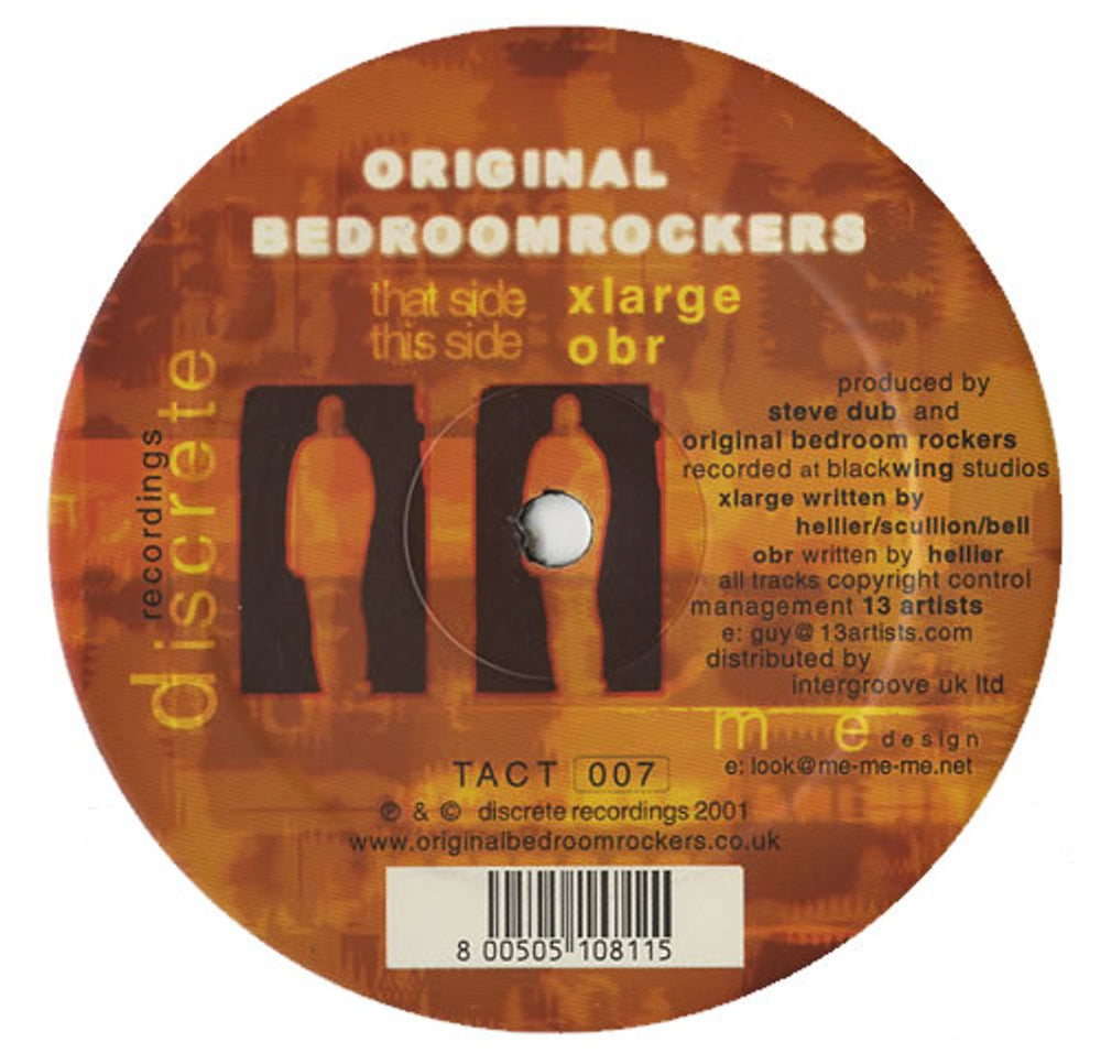 Original Bedroom Rockers X Large UK 12" vinyl single (12 inch record / Maxi-single) TACT007