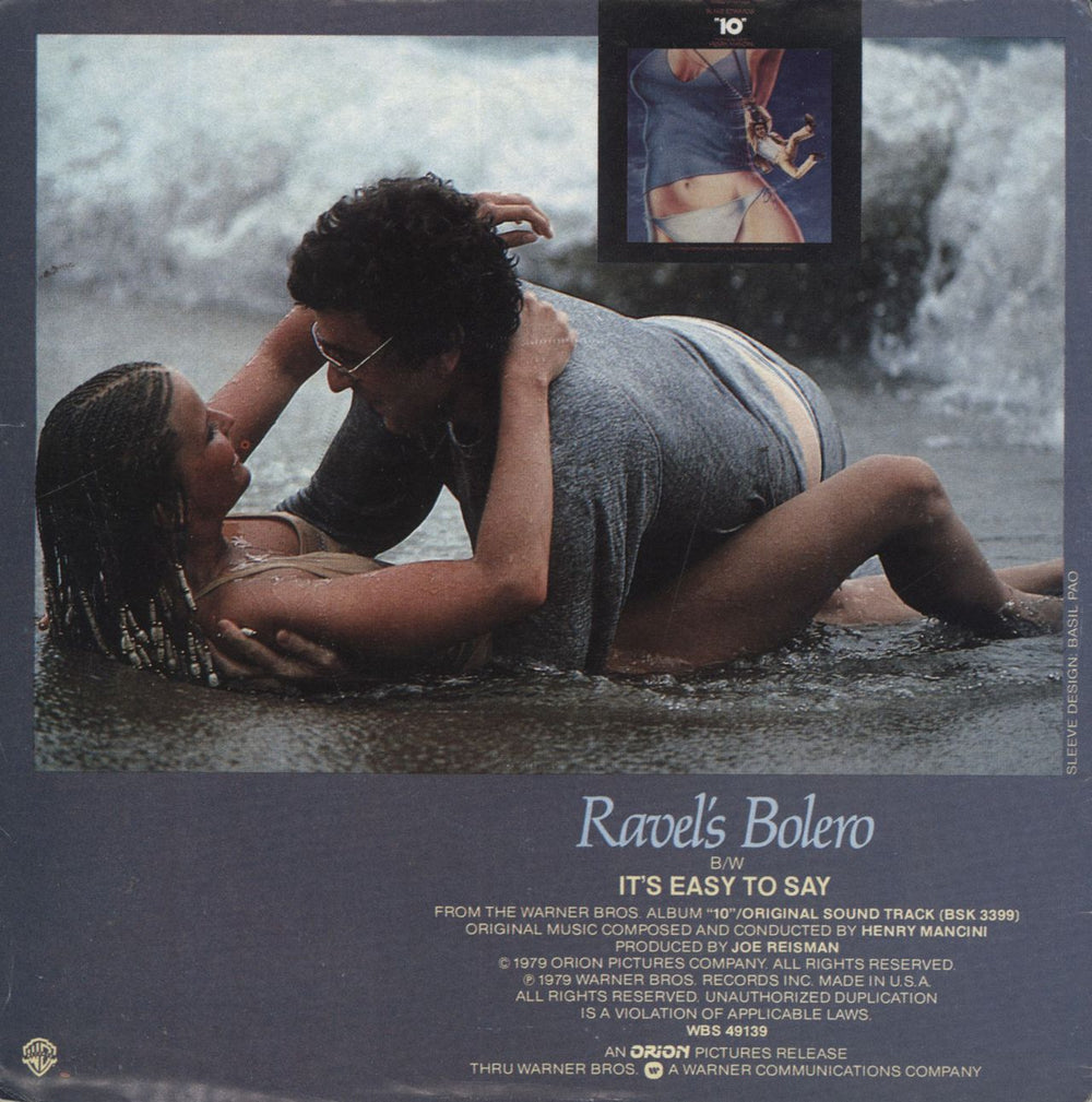 Original Soundtrack Bolero - Bo Derek poster p/s UK Promo 7" vinyl single (7 inch record / 45)