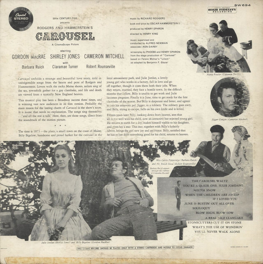 Original Soundtrack Carousel US vinyl LP album (LP record)