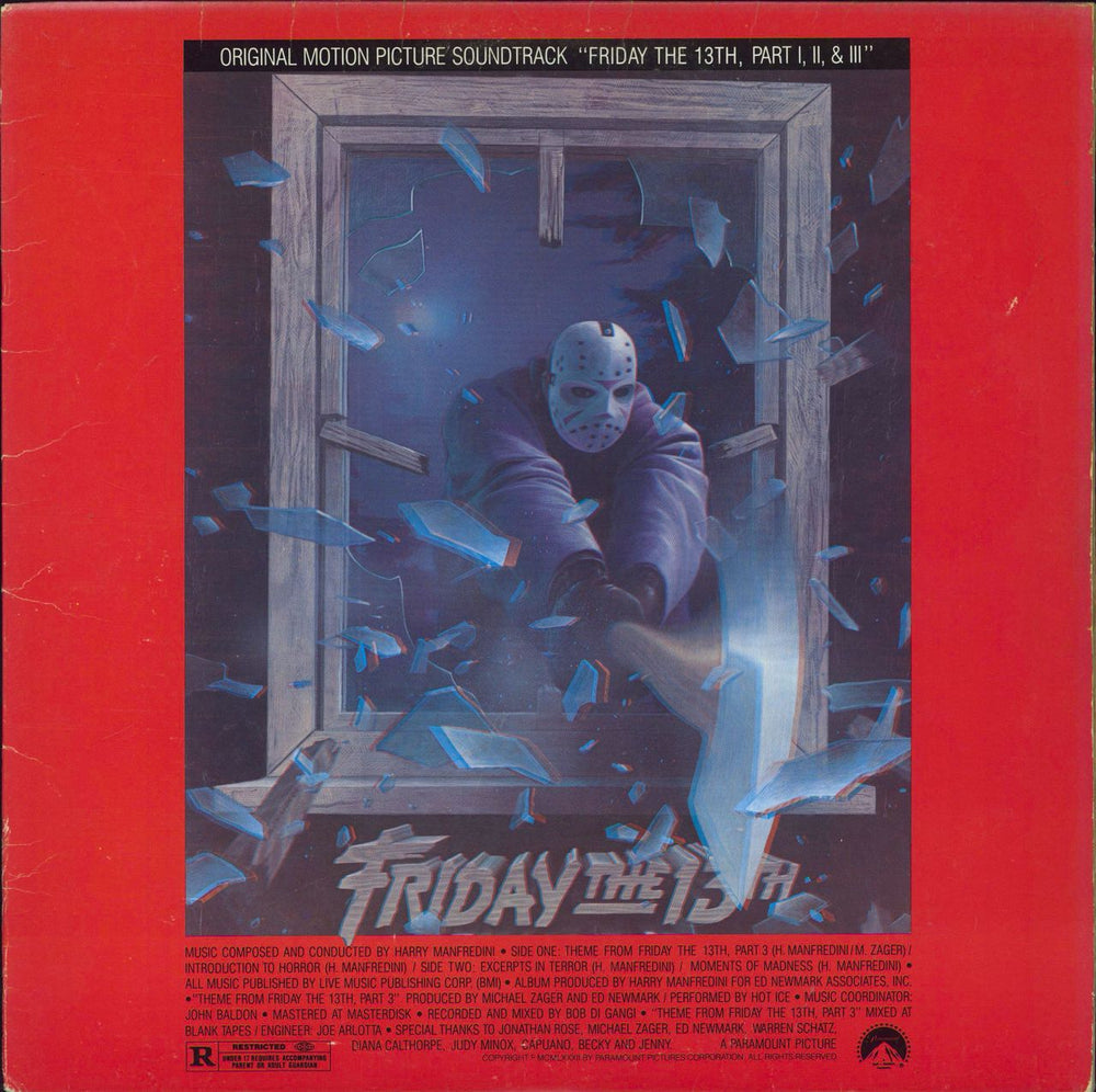 Original Soundtrack Friday The 13th, Part I, II, & III - VG US vinyl LP album (LP record) GR1030