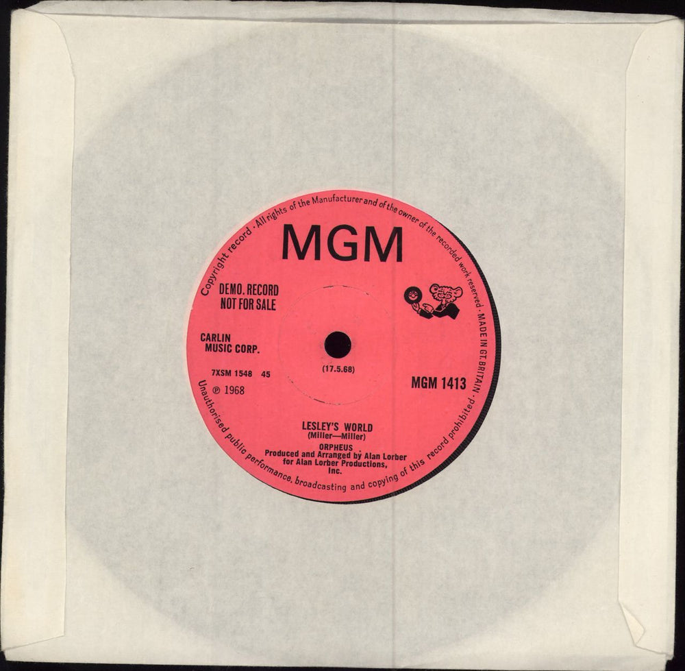 Orpheus I've Never Seen Love Like This - A Label UK Promo 7" vinyl single (7 inch record / 45)