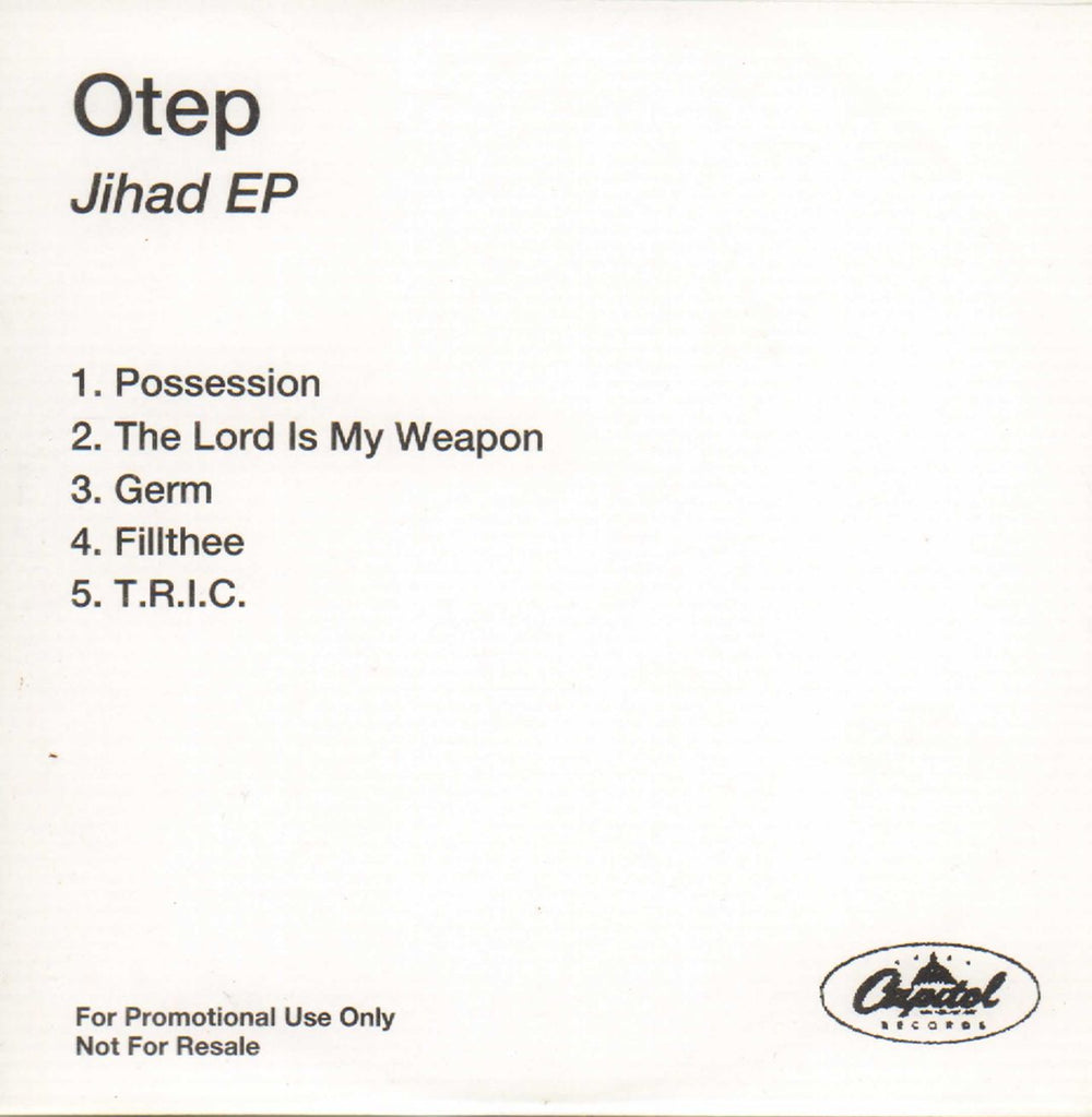 Otep Jihad EP US Promo CD-R acetate CD-R