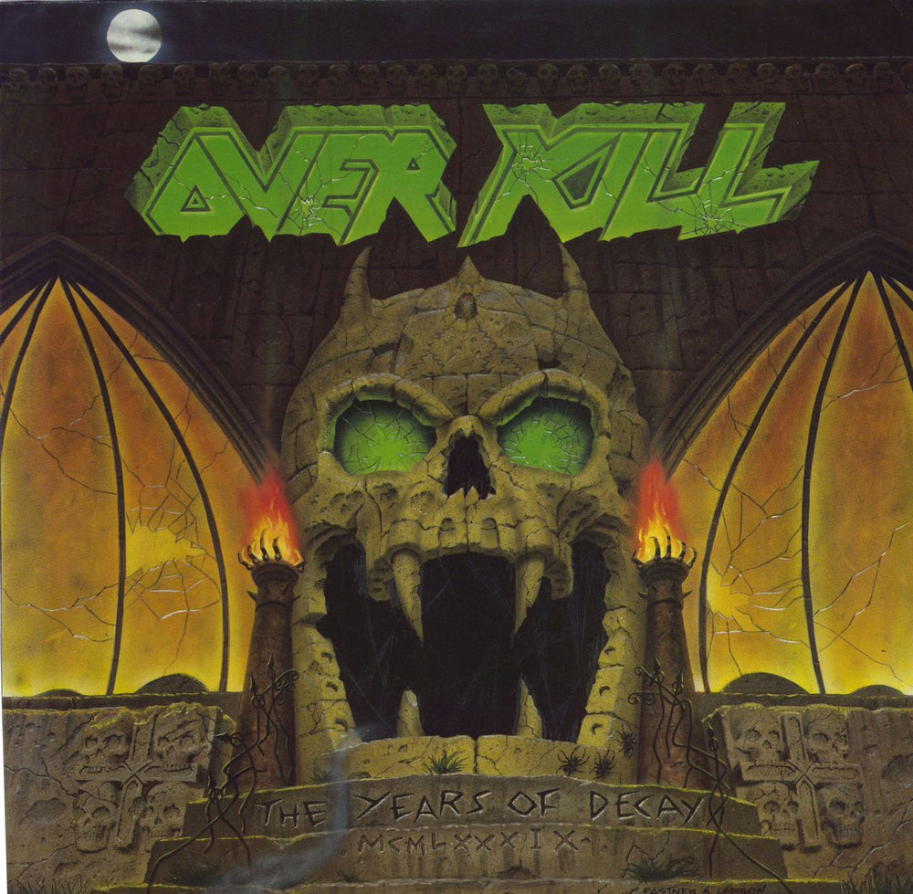 Overkill The Years Of Decay German vinyl LP album (LP record) 782045-1