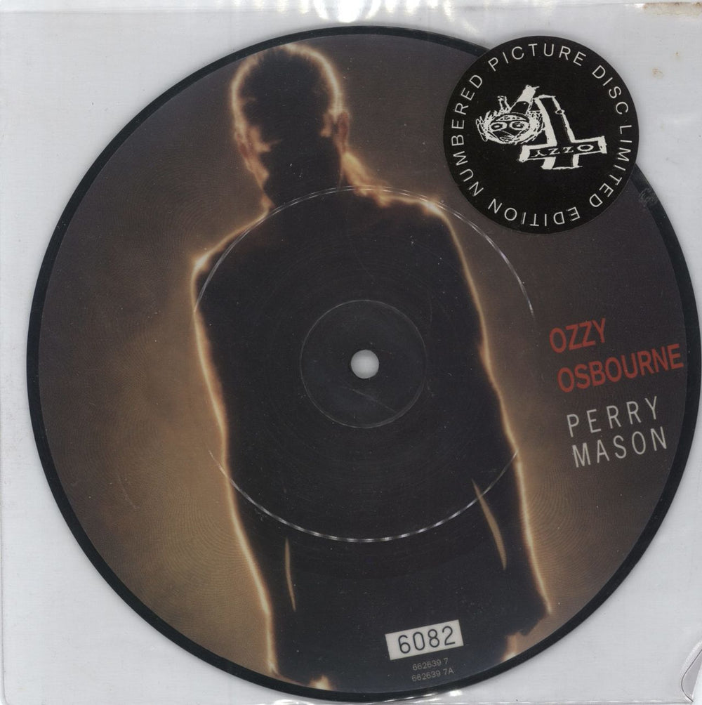 Ozzy Osbourne Perry Mason + Sticker UK 7" vinyl picture disc (7 inch picture disc single) 6626397