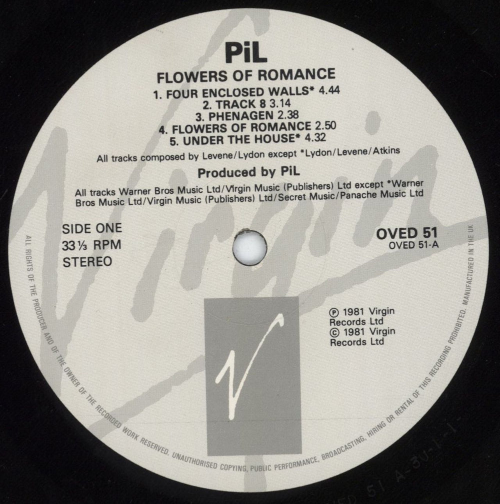 P.I.L. The Flowers Of Romance - Grey/White Labels UK vinyl LP album (LP record) PILLPTH811924