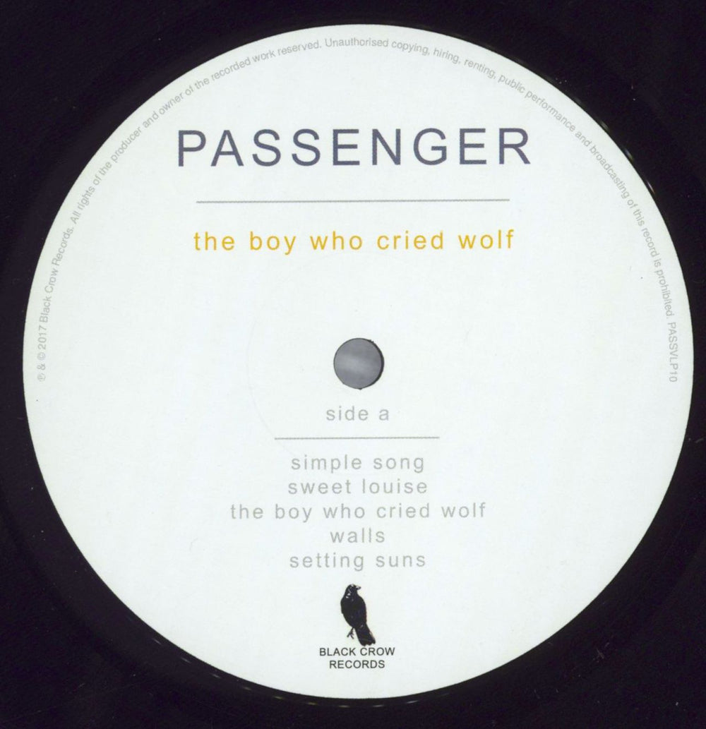 Passenger The Boy Who Cried Wolf UK vinyl LP album (LP record) PGALPTH823610