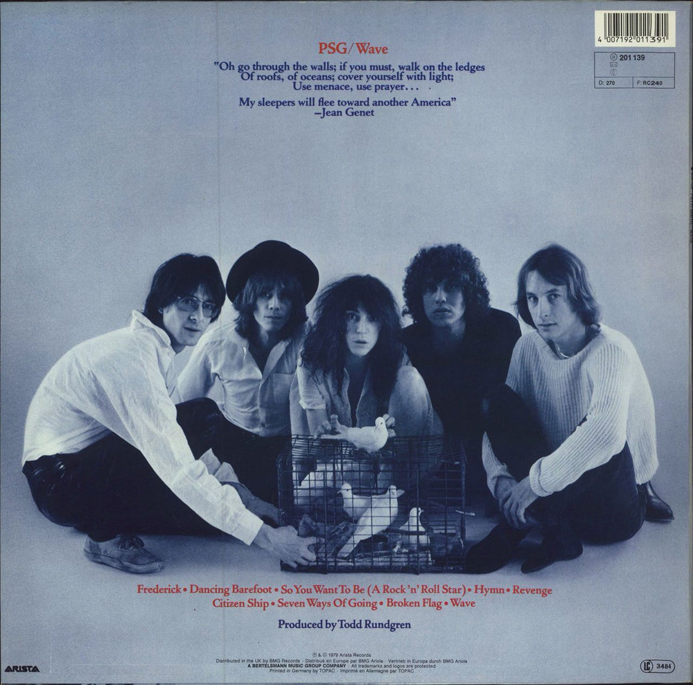 Patti Smith Wave German vinyl LP album (LP record)