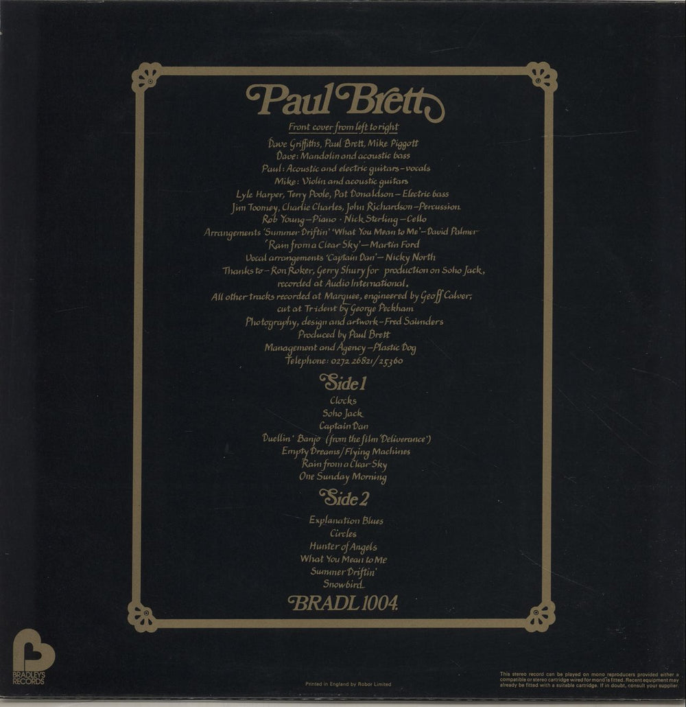 Paul Brett Clocks UK vinyl LP album (LP record)