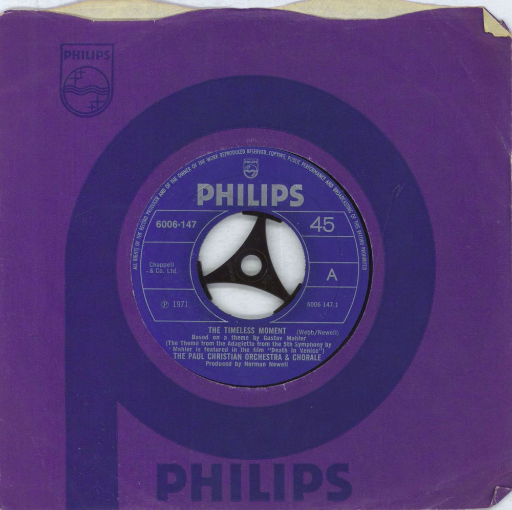 Paul Christian The Timeless Moment UK 7" vinyl single (7 inch record / 45) 6006-147