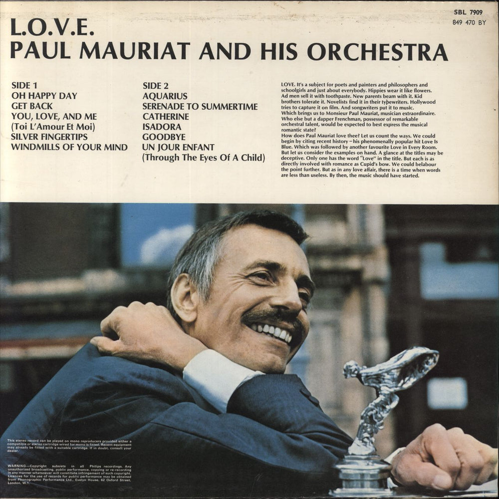 Paul Mauriat L.O.V.E. UK vinyl LP album (LP record)