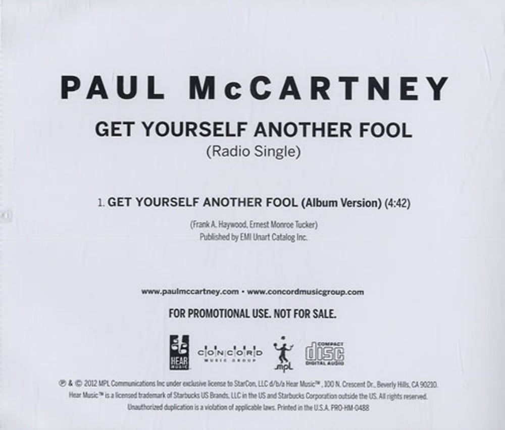 Paul McCartney and Wings Get Yourself Another Fool US Promo CD single (CD5 / 5") MCCC5GE555266