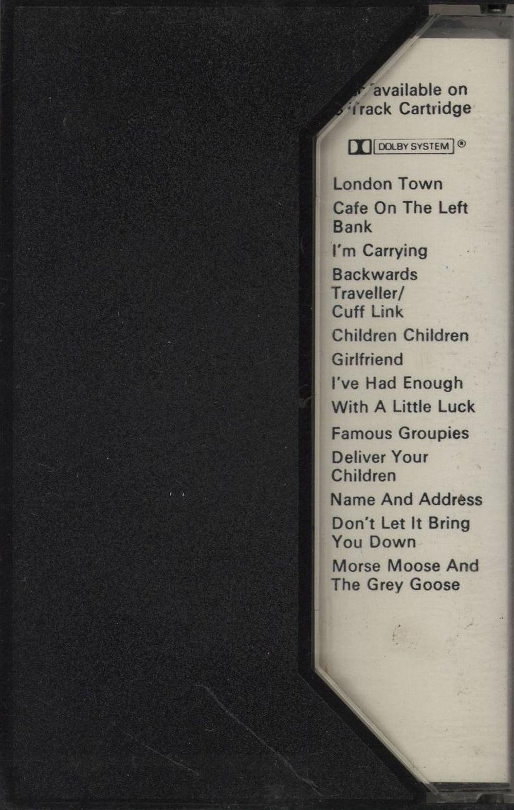 Paul McCartney and Wings London Town UK cassette album