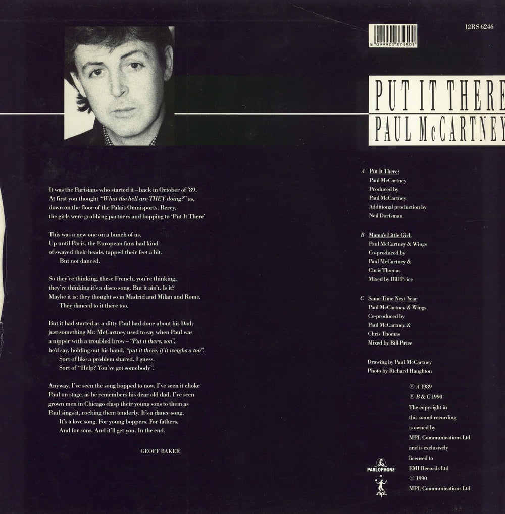 Paul McCartney and Wings Put It There + Print - EX UK 12" vinyl single (12 inch record / Maxi-single) 5099920374501