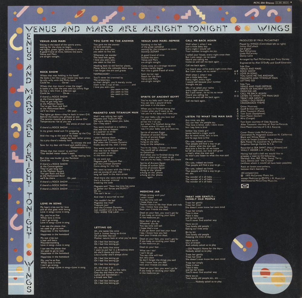 Paul McCartney and Wings Venus And Mars - Complete  - Double Stickered - EX UK vinyl LP album (LP record)