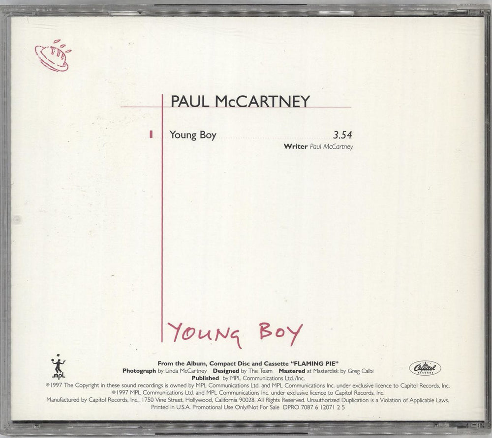 Paul McCartney and Wings Young Boy US Promo CD single (CD5 / 5")