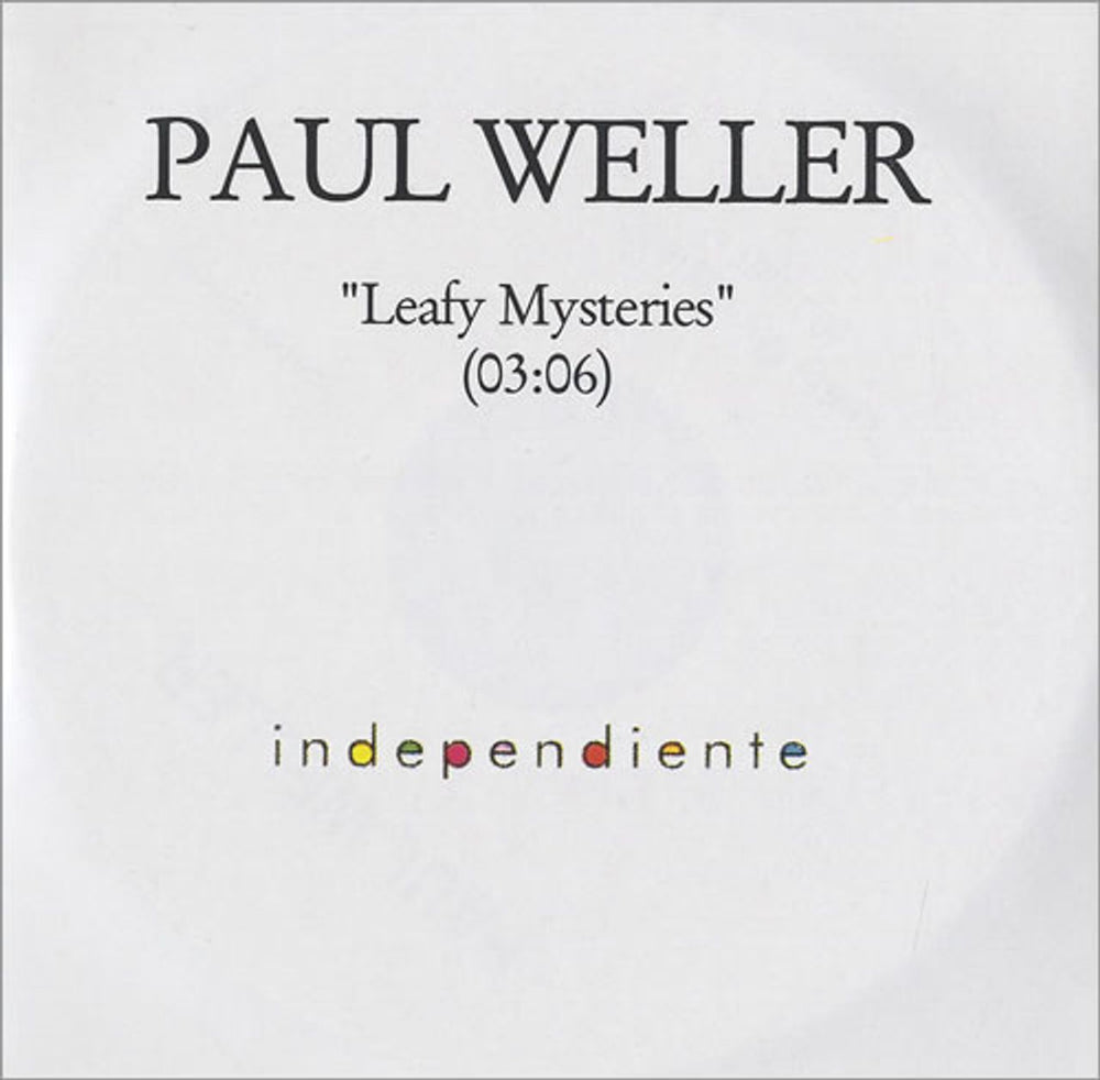 Paul Weller Leafy Mysteries UK Promo CD-R acetate CD-R ACETATE