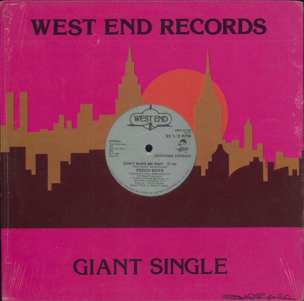 Peech Boys Don't Make Me Wait - shrink US 12" vinyl single (12 inch record / Maxi-single)