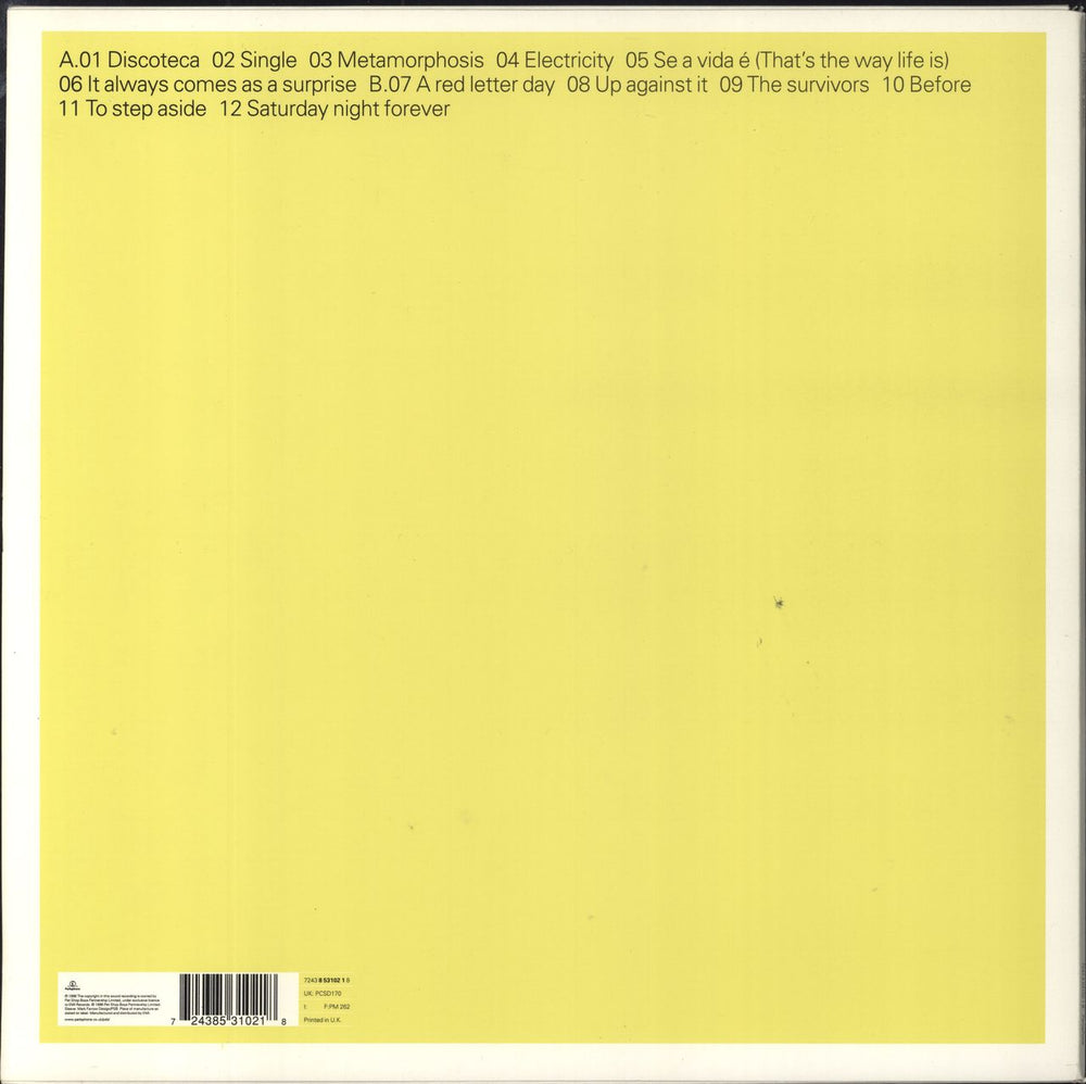 Pet Shop Boys Bilingual UK Vinyl LP — RareVinyl.com